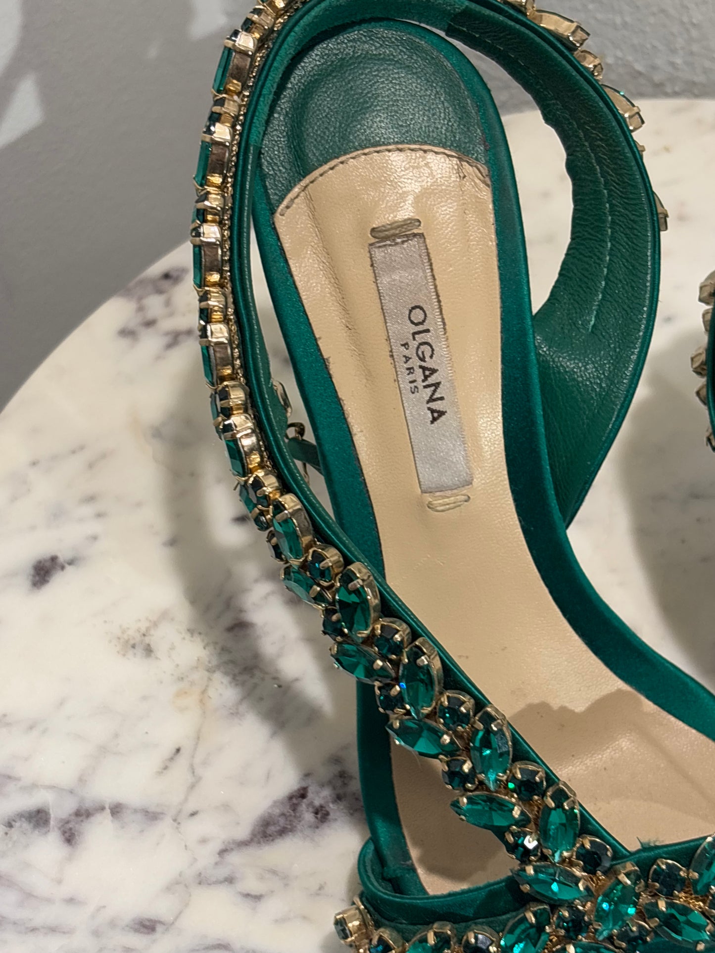 Olgana Paris - Heels - Satin & Crystals - 38 - Medinas Wardrobe