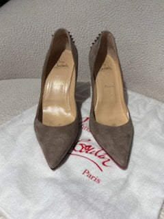 Christian Louboutin Heels – Suede w. studs & Red Soles - EU 40,5
