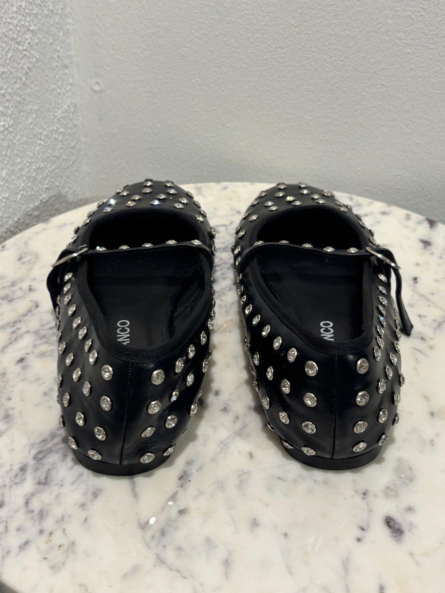 Medina x Bianco - Black ballerinas w stones - 39 - Medinas Wardrobe