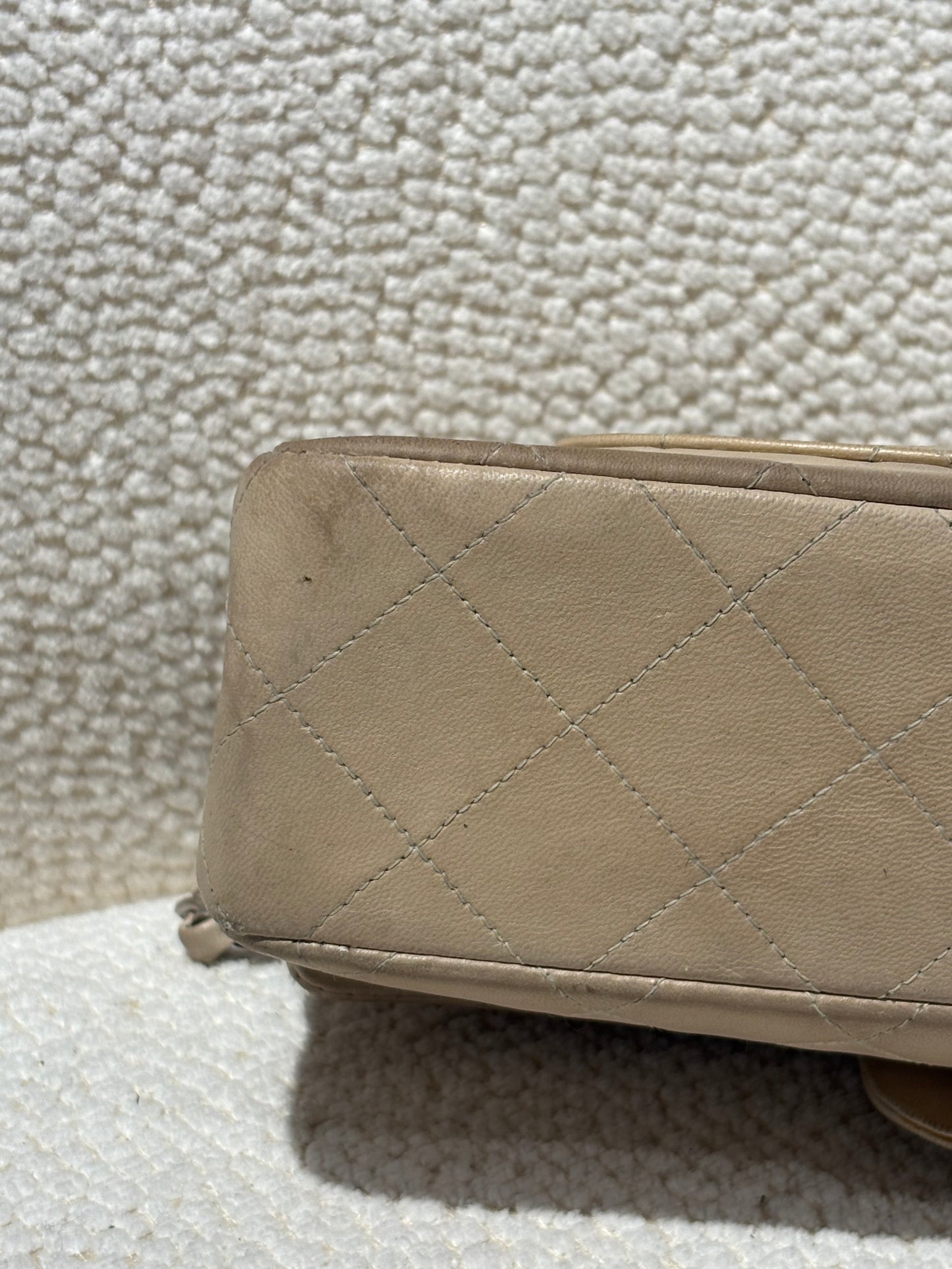 Chanel Classic Flap Bag - Small – Beige Lambskin & Silver Hardware