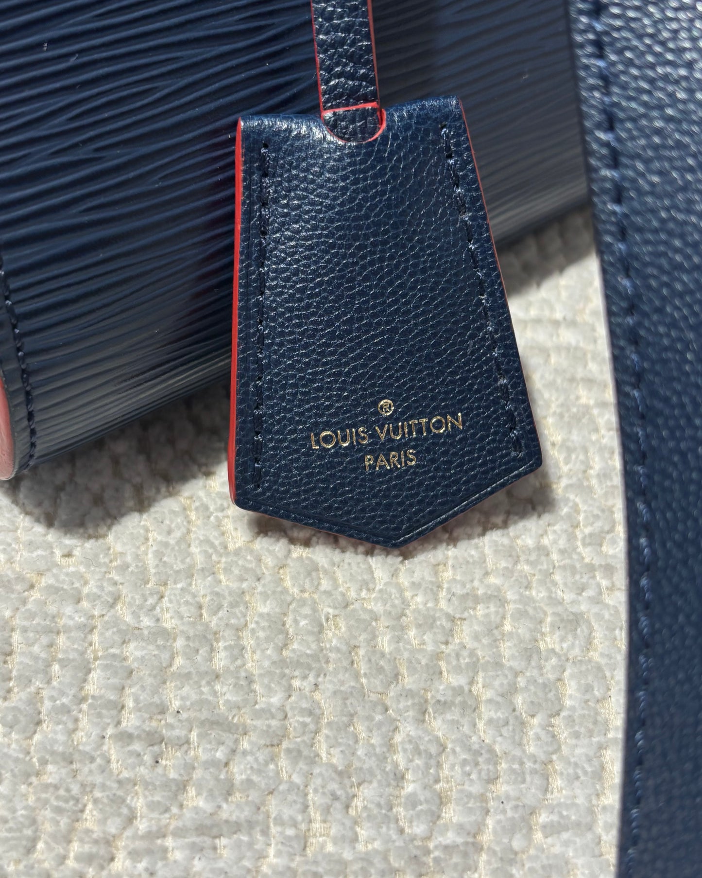 Louis Vuitton Satchel – Blue Epi Leather with Red Trim