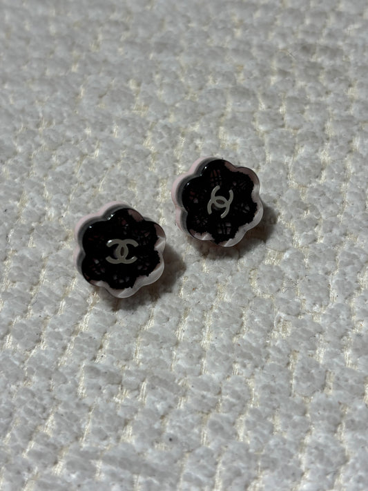 Chanel Earrings - Camelia Symbol with Logo