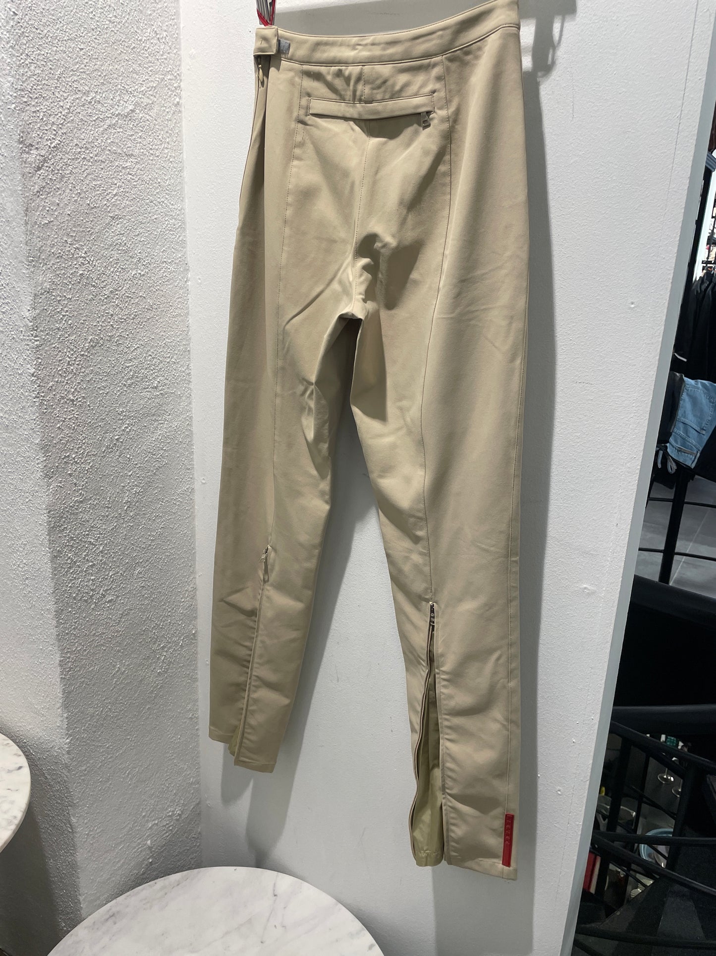 Prada Linea Rossa — Sand Technical Stretch Trousers with Adjustable Zip Hem - Size IT 38