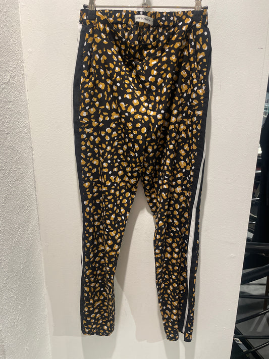 Sofie Schnoor -  Leopard Print Track Pants / Joggers with Side Stripes - S