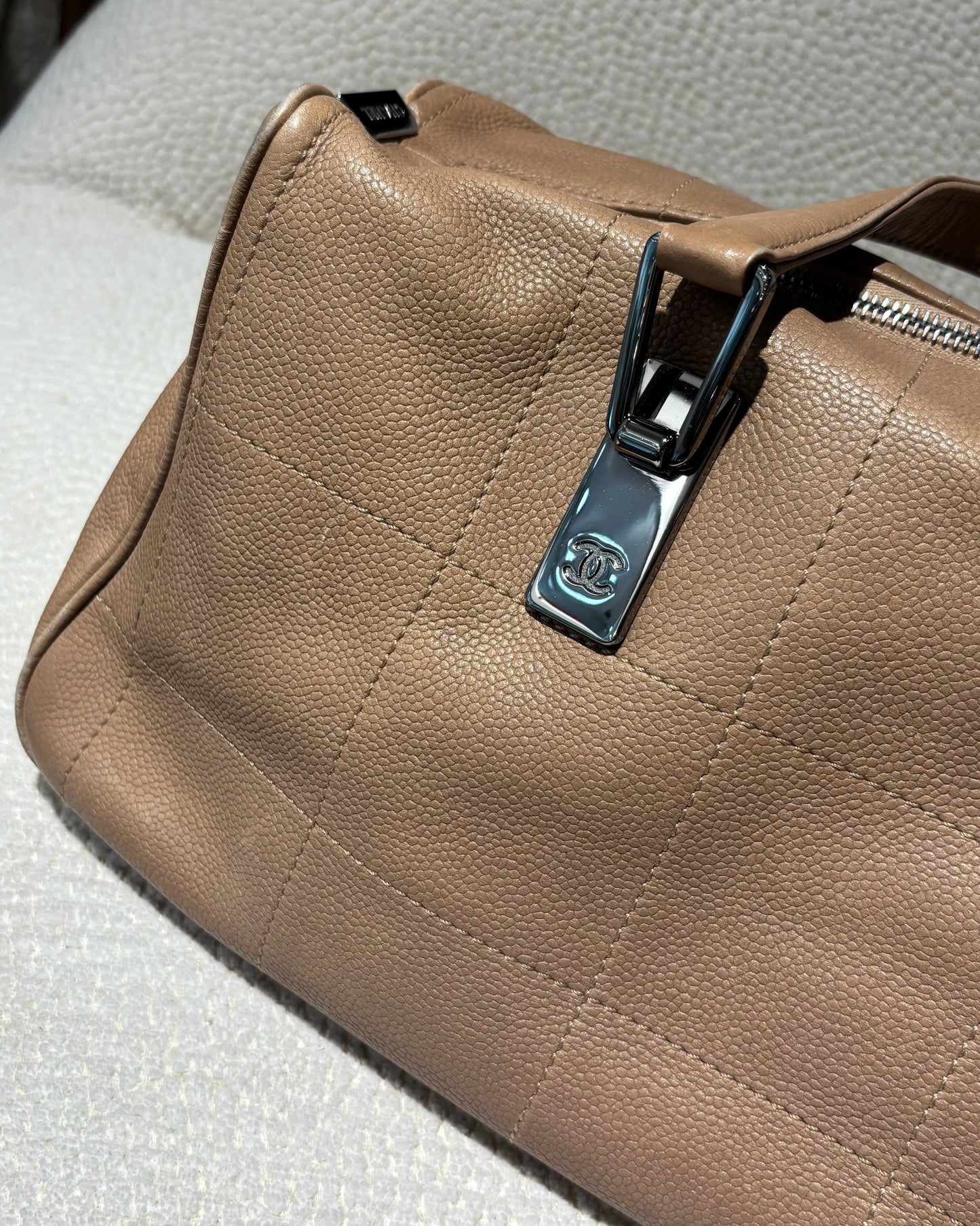 Chanel Bag - Chocobar – Beige/Dusty Rose Leather & Silver Hardware