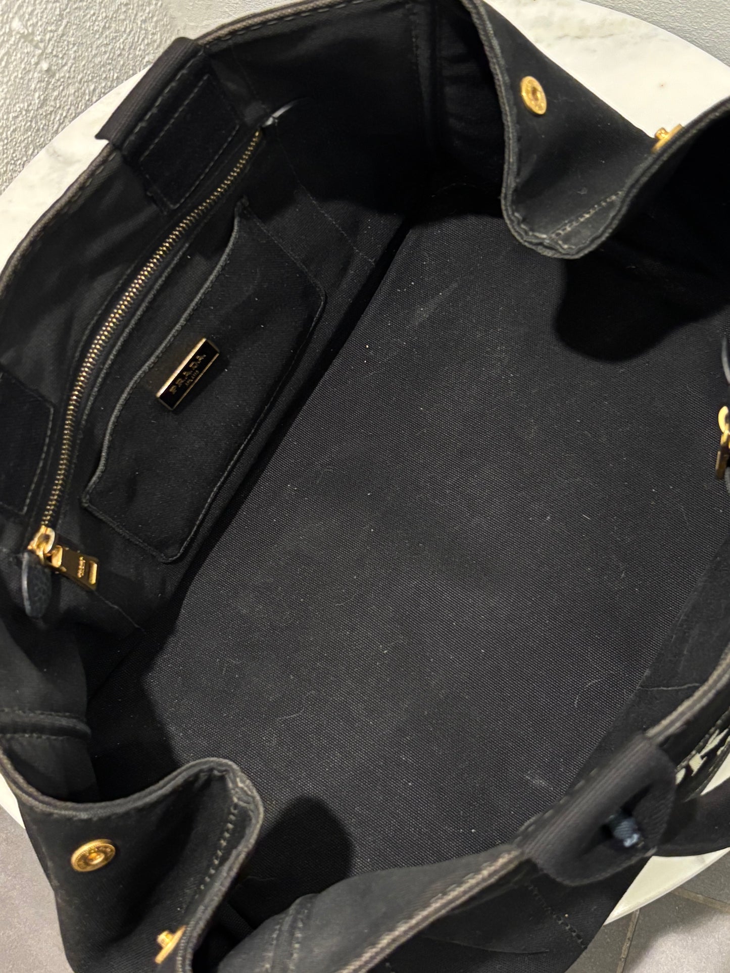 Prada - Canapa Tote - Black Canvas