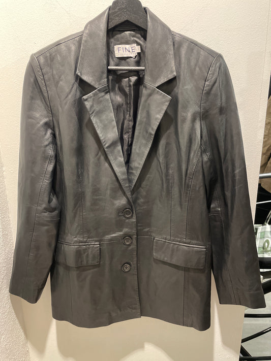 Fine Copenhagen - black leather blazer - S/M
