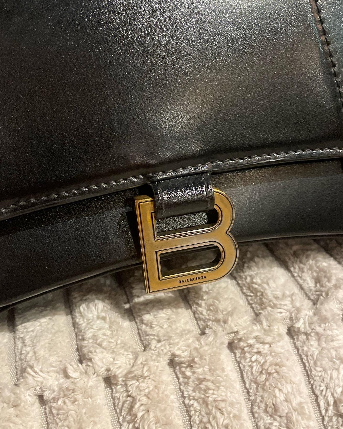 Balenciaga Hourglass taske - Sort med guld