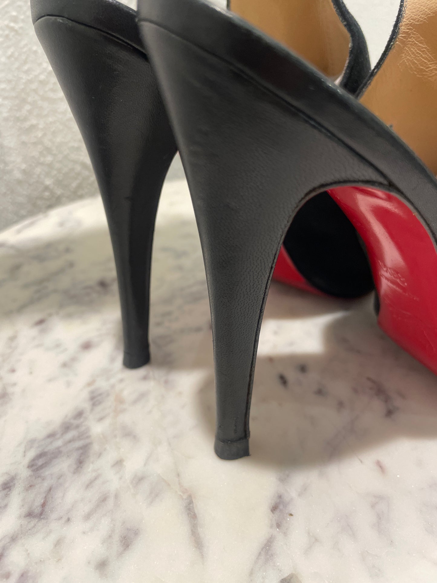 Christian Louboutin "Gortika" Spiked Calfskin & Suede Ankle-Strap Sandals – 36,5