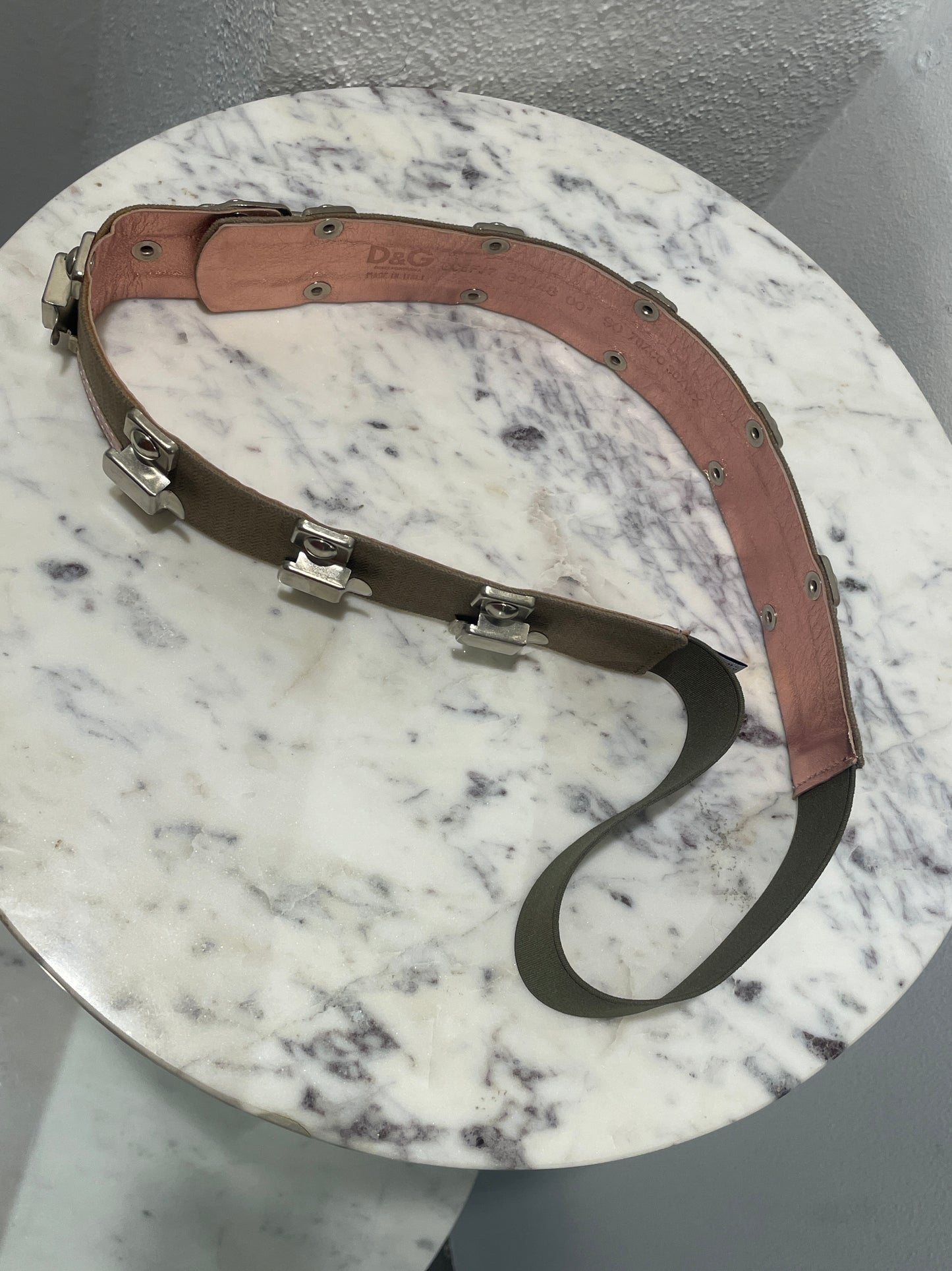 Dolce & Gabbana – Archive Y2K Studded Leather Stretch Belt (Early 2000s) - +90 cm