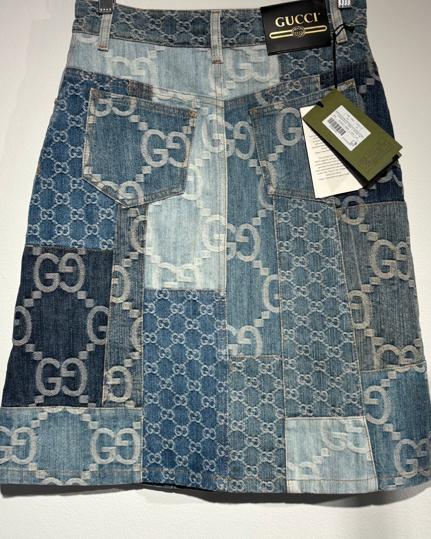 Gucci Skirt – GG Jaquard  Patchwork Denim - EU 36
