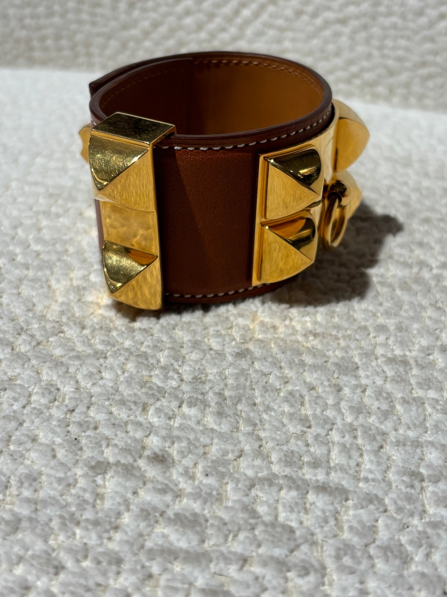 Hermés Collier de Chien Bracelet - Madame Calfskin & Gold Hardware