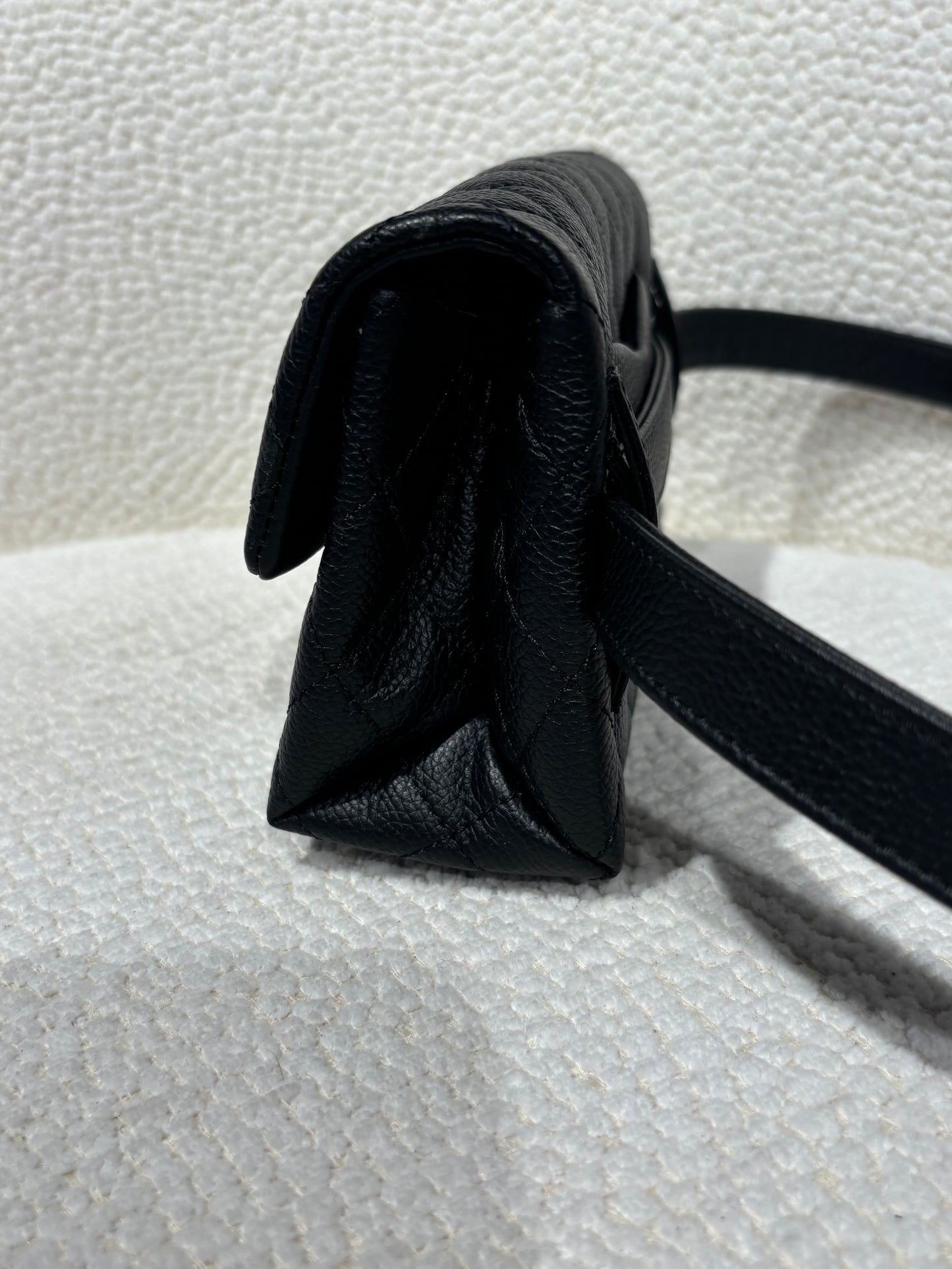 Chanel Uniform Belt Bag – Black Caviar Leather & Silver Hardware