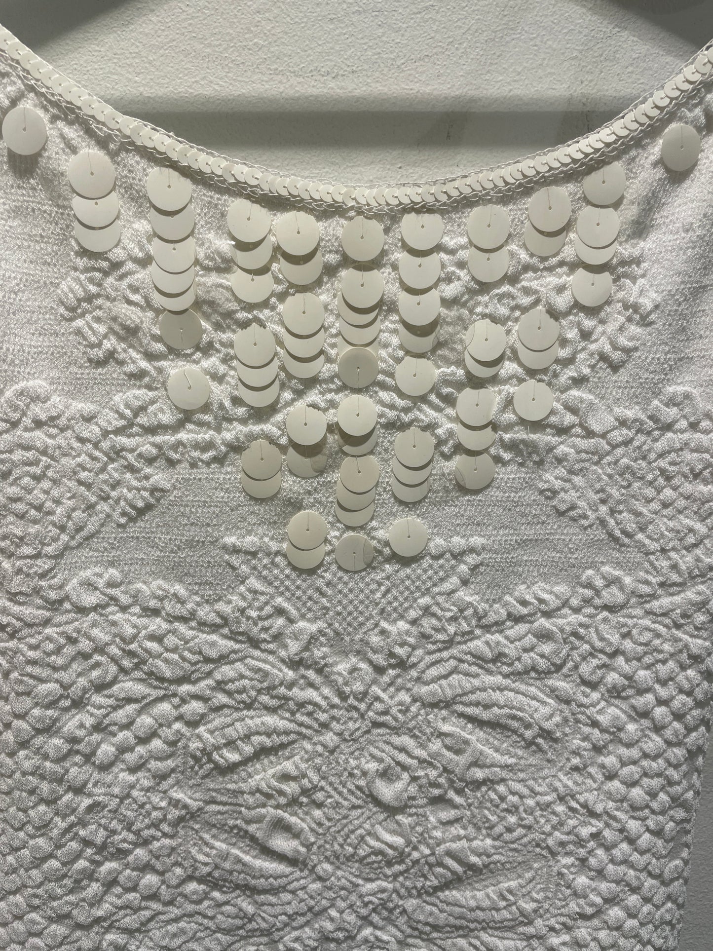 Chanel Cocktail Dress – White with Sequins & Stretch - EU 36/38
