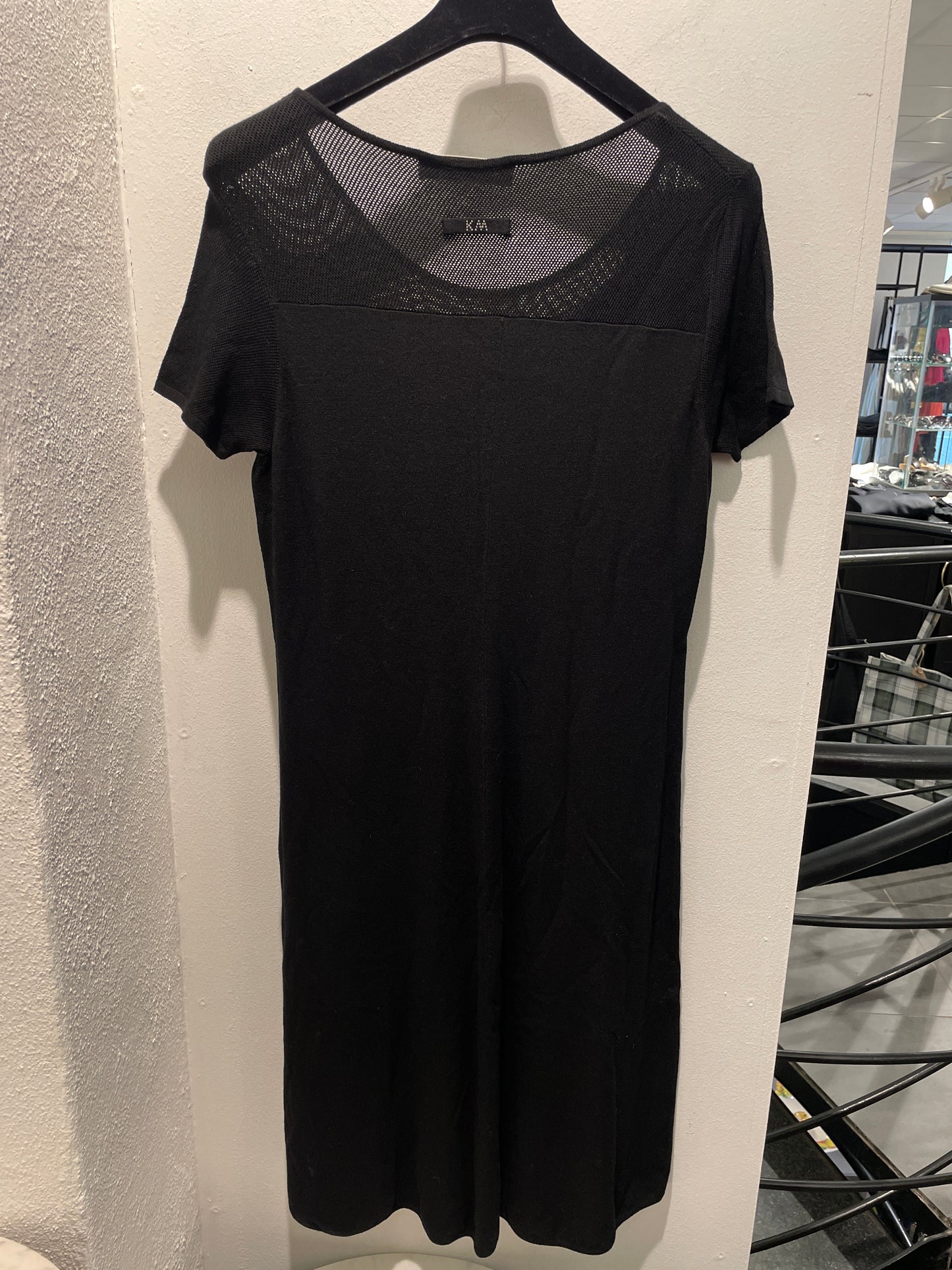 Kathleen Madden – Exclusive Black Knit Dress with Sheer Details - (Size L)