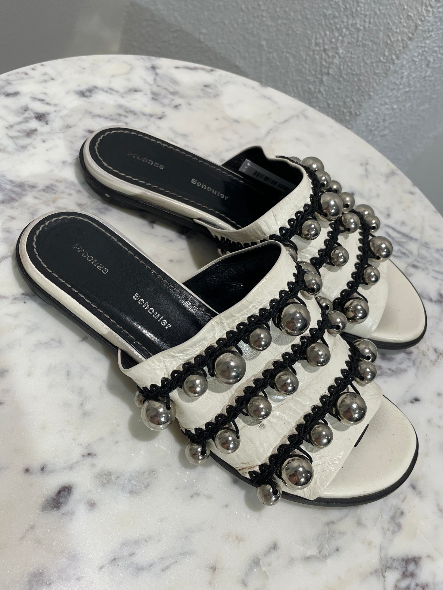 Proenza Schouler - Studded leather mules - 36