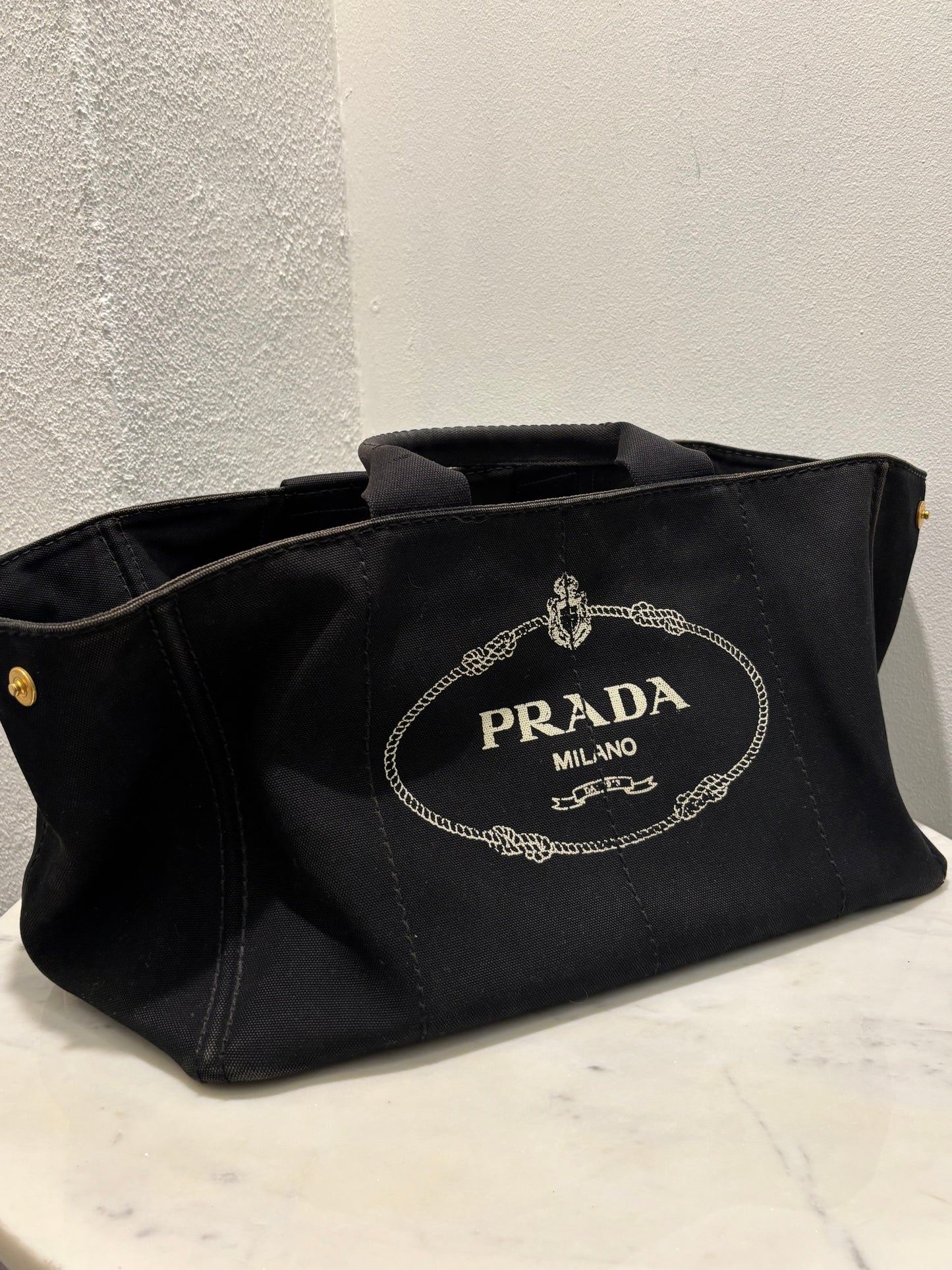 Prada - Canapa Tote - Black Canvas