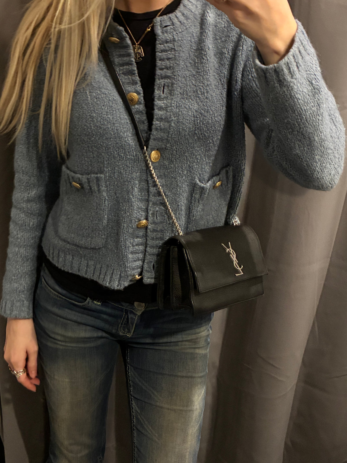 Saint Laurent - Sunset Bag - Black with Silver Hardware