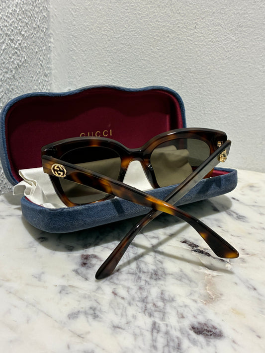 Gucci Sunglasses - Brown with Gold Logo
