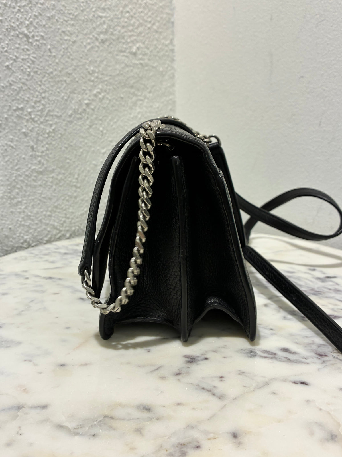 Saint Laurent - Sunset Bag - Black with Silver Hardware