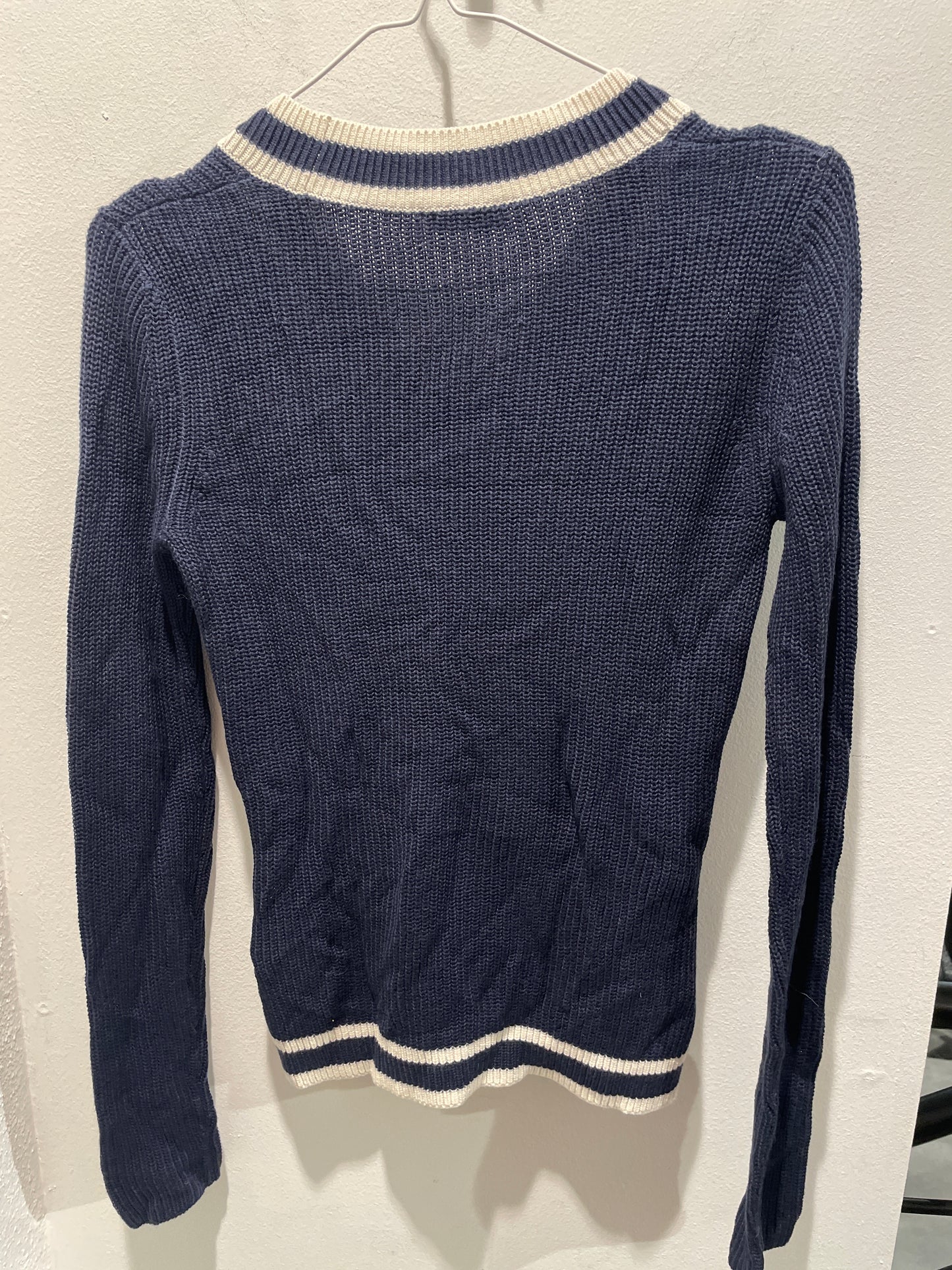Boss - red label - Knit - V-neck - navy / white - Medina’s Wardrobe - S