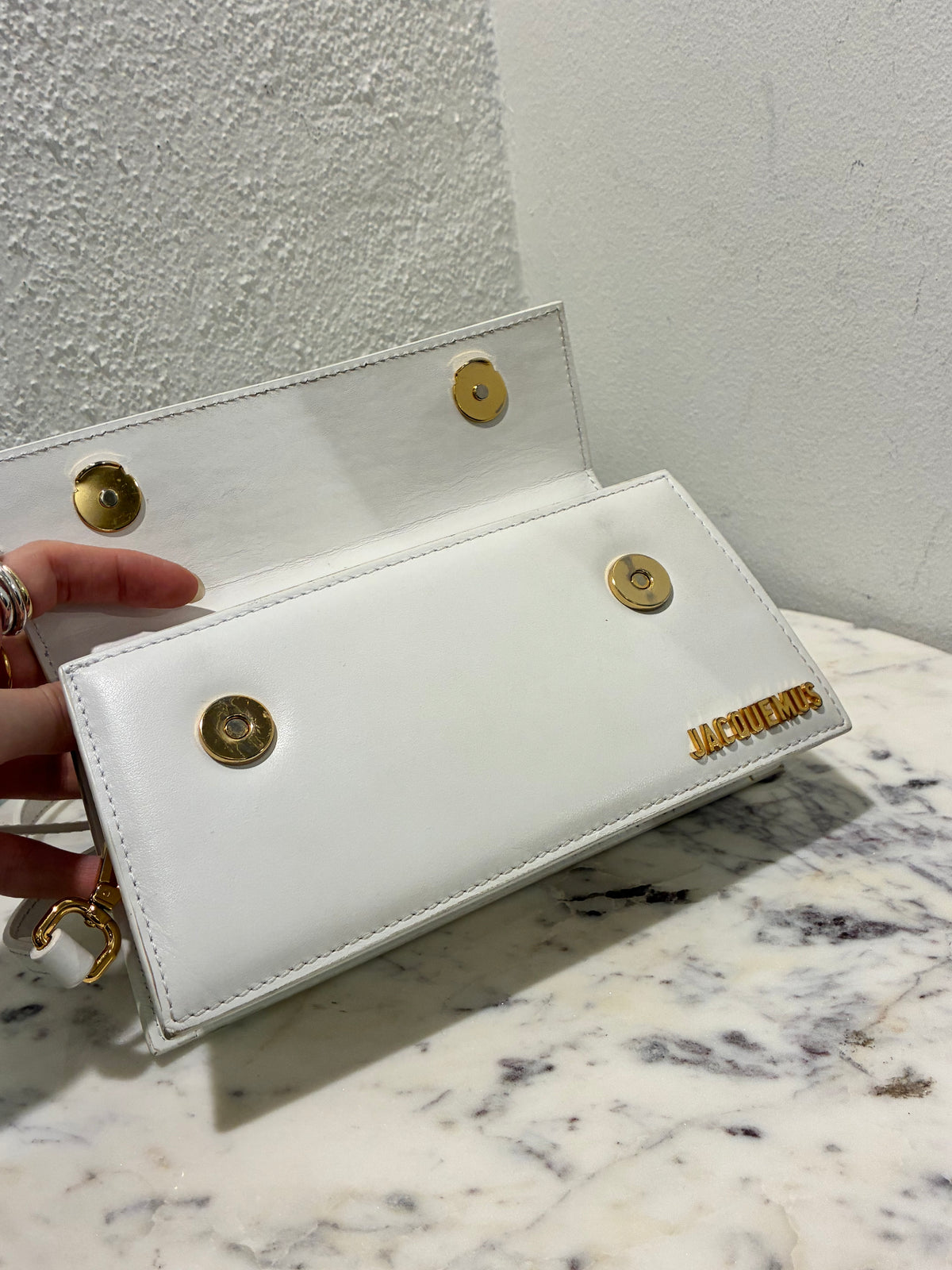 Jacquemus Le Chiquito Bag – White Leather & Gold Hardware