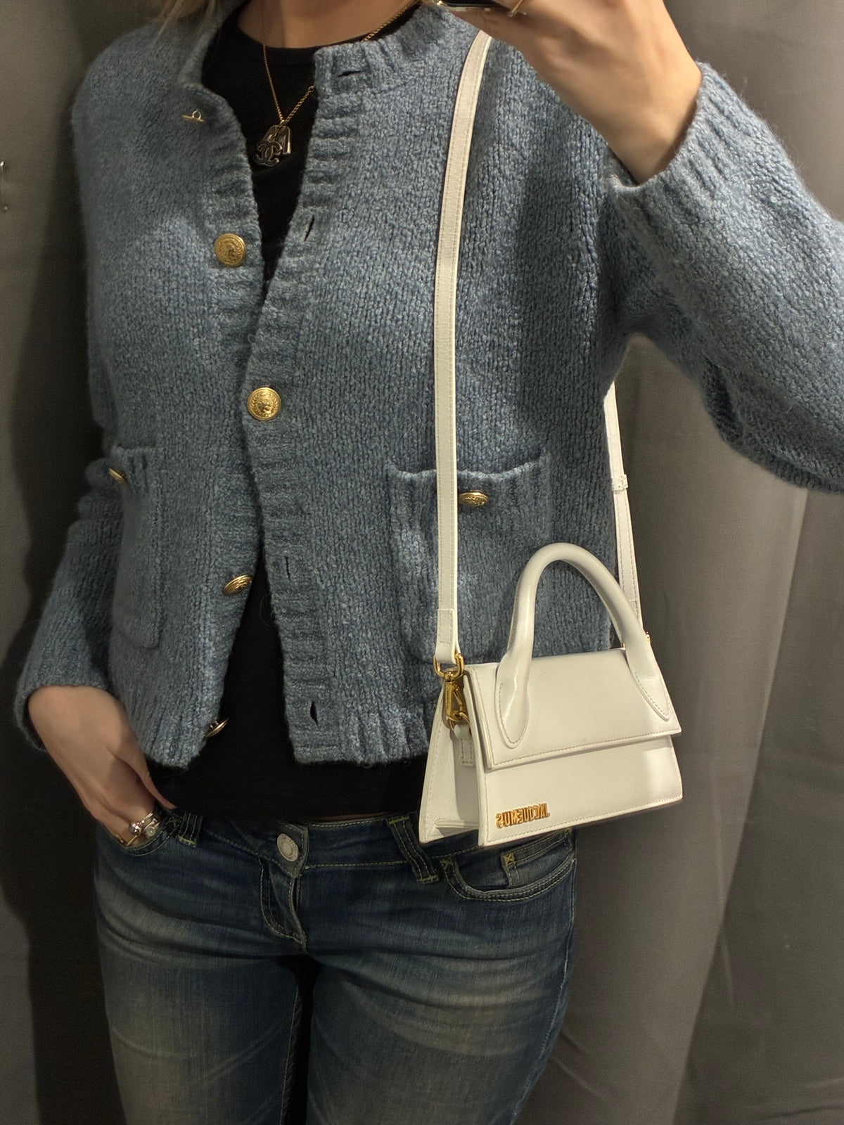 Jacquemus Le Chiquito Bag – White Leather & Gold Hardware