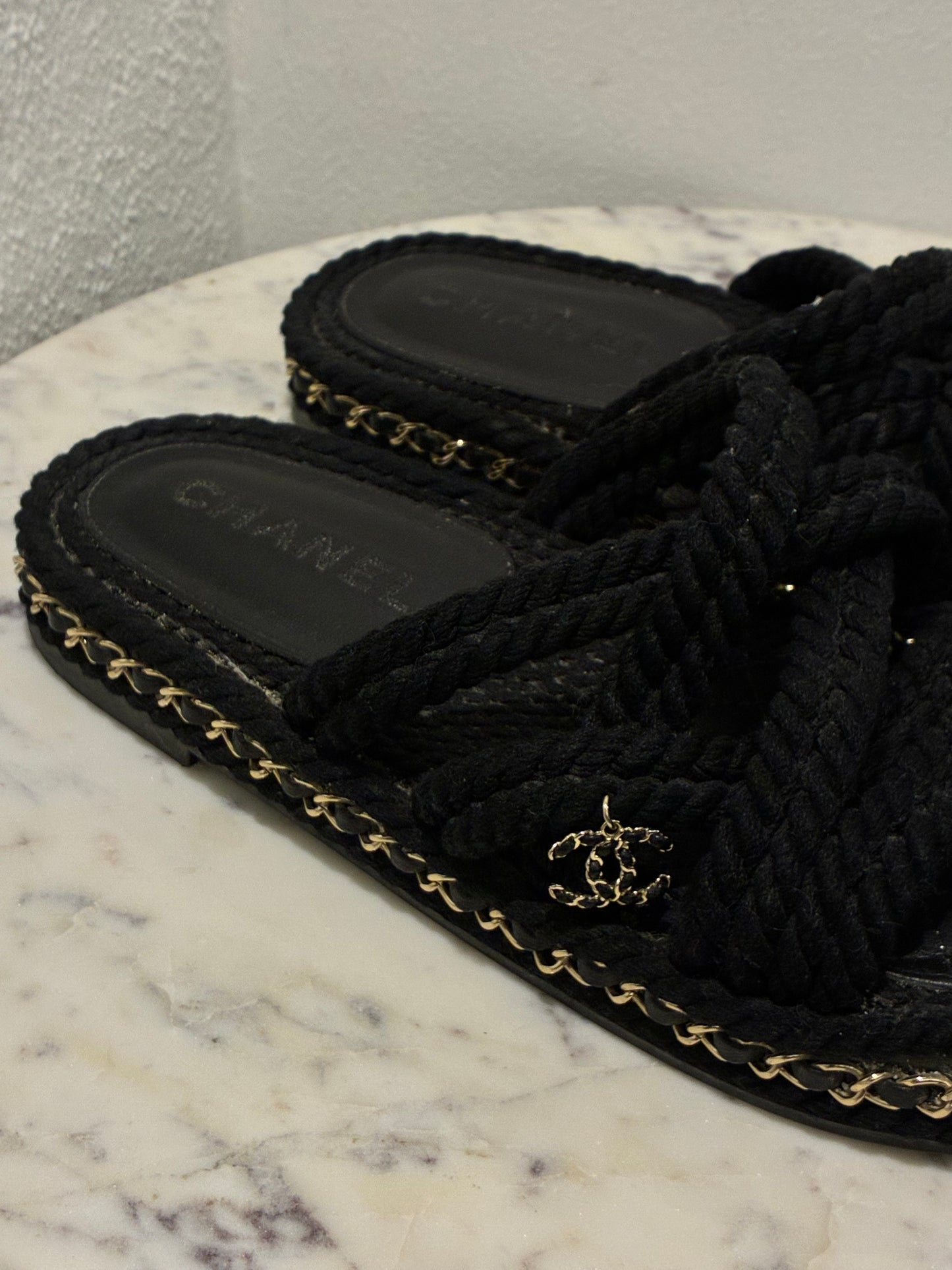 Chanel Sandals - CC logos & rope detailing - 38