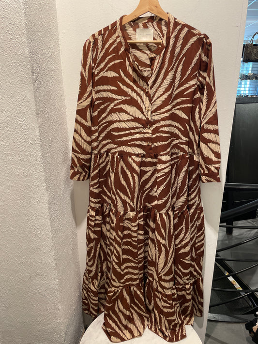 Lollys Laundry Nee Dress – Brown-Rust/Cream - XL