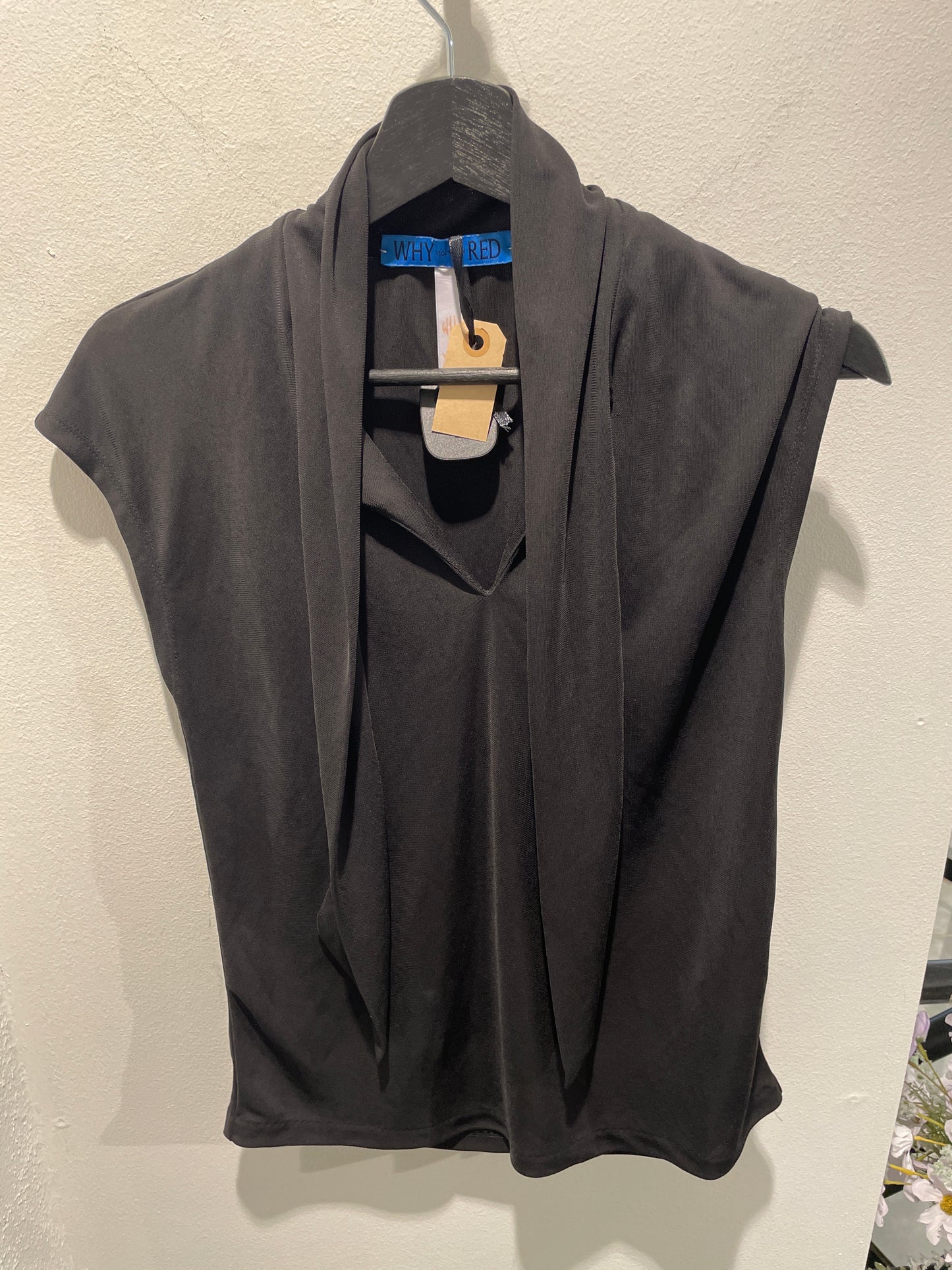 Why Red  - Top w. tie - XS/S
