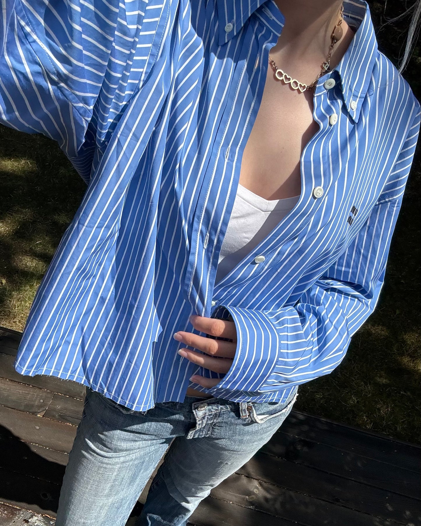 Miu Miu Poplin Shirt - Ny & eftertragtet - Boxy fit, Medium