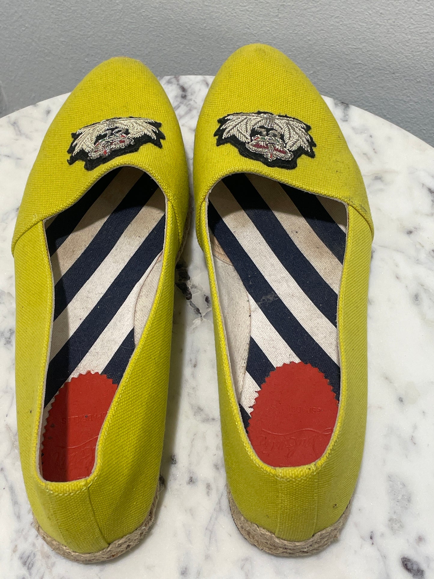 Christian Louboutin - Yellow Nanou Crest Espadrilles  – 39,5