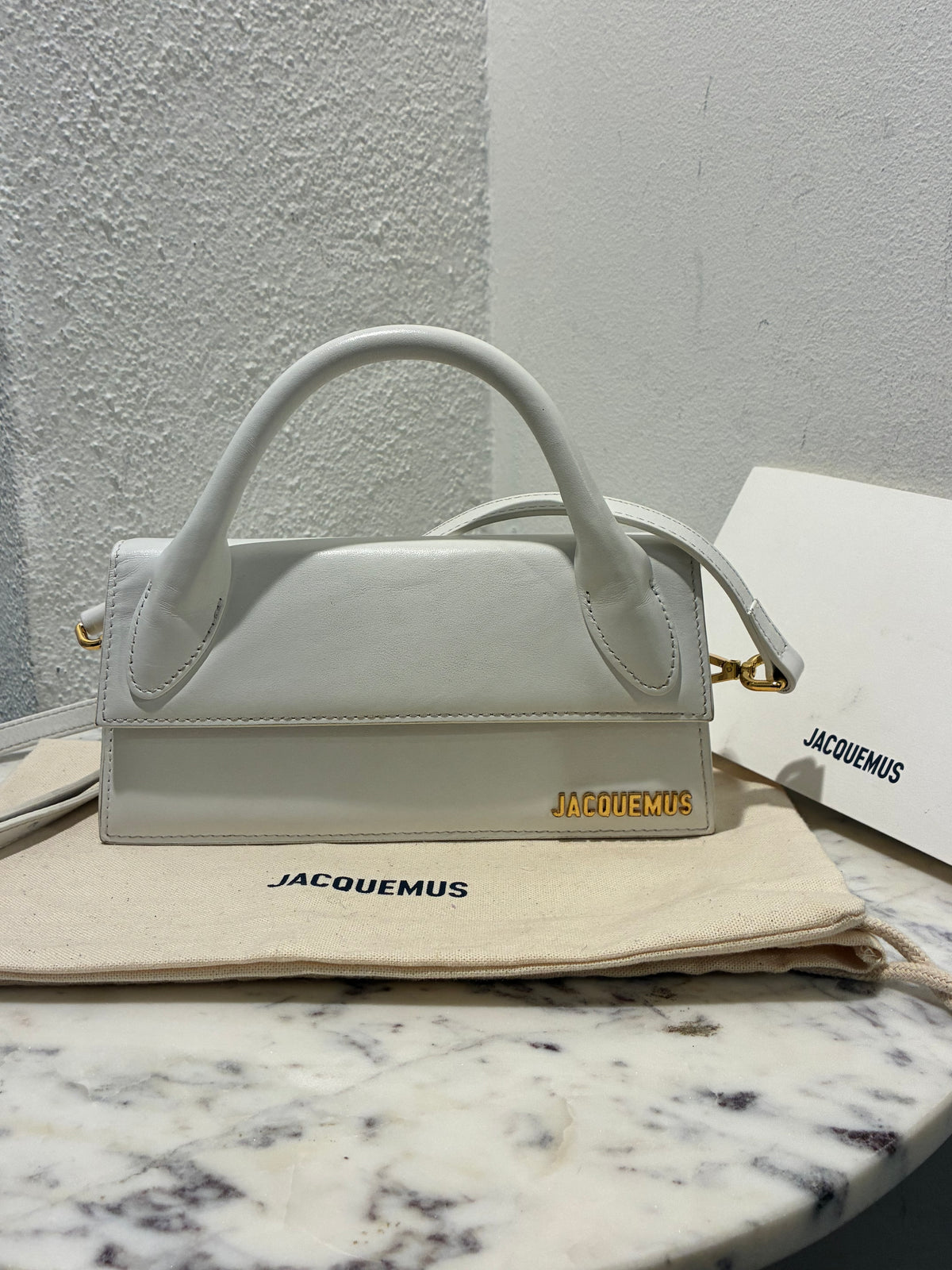 Jacquemus Le Chiquito Bag – White Leather & Gold Hardware