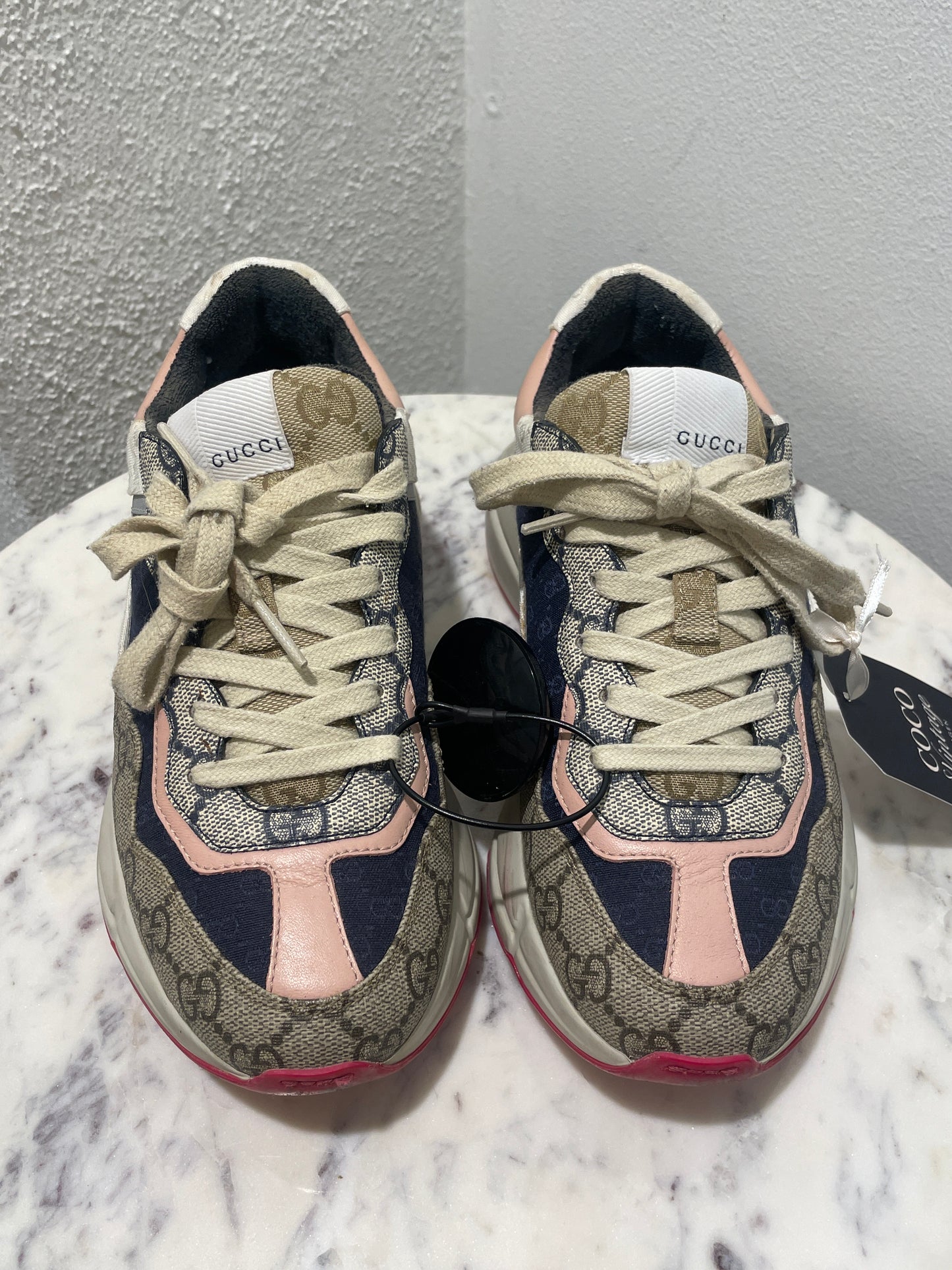 Gucci Rhyton Sneakers – Leather & Multicolour Details - 35