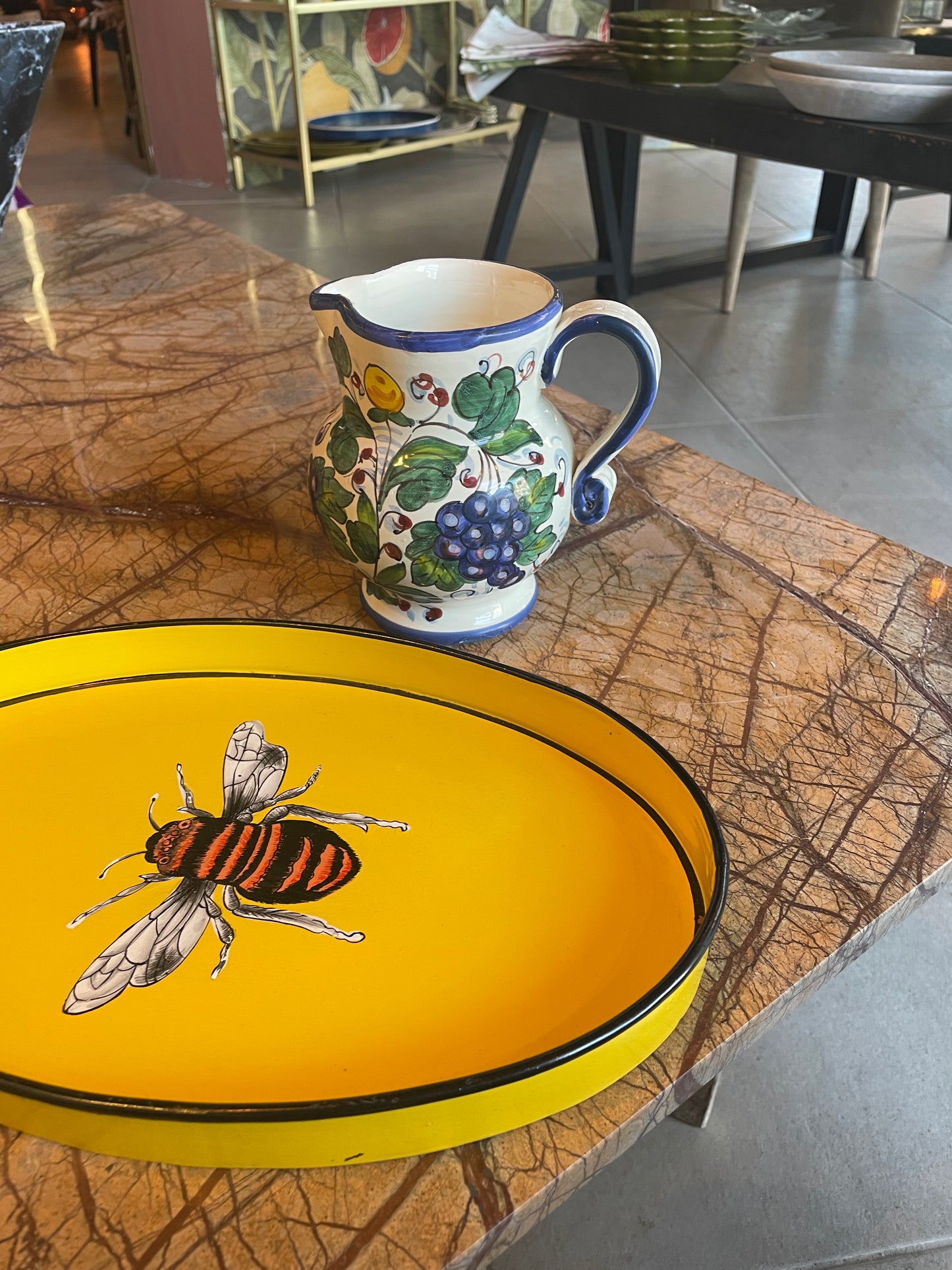 Lille Toscana kande - Vindruer - Italiensk porcelæn