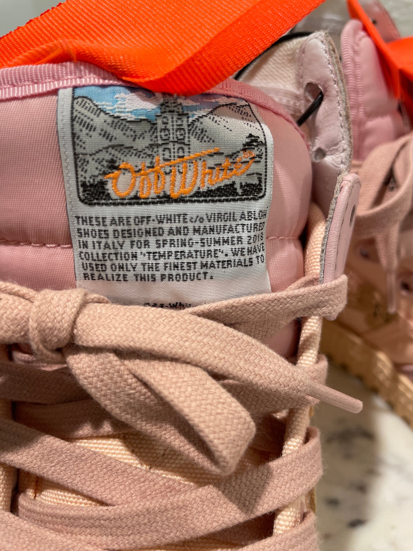 Off-White Off-Court 3.0 Pink Beige High-Top Sneakers with Tags - 38