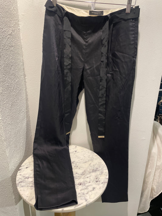 Bruuns Bazaar - Black pants - side zipper and wrap-belt 36 - Medinas Wardrobe
