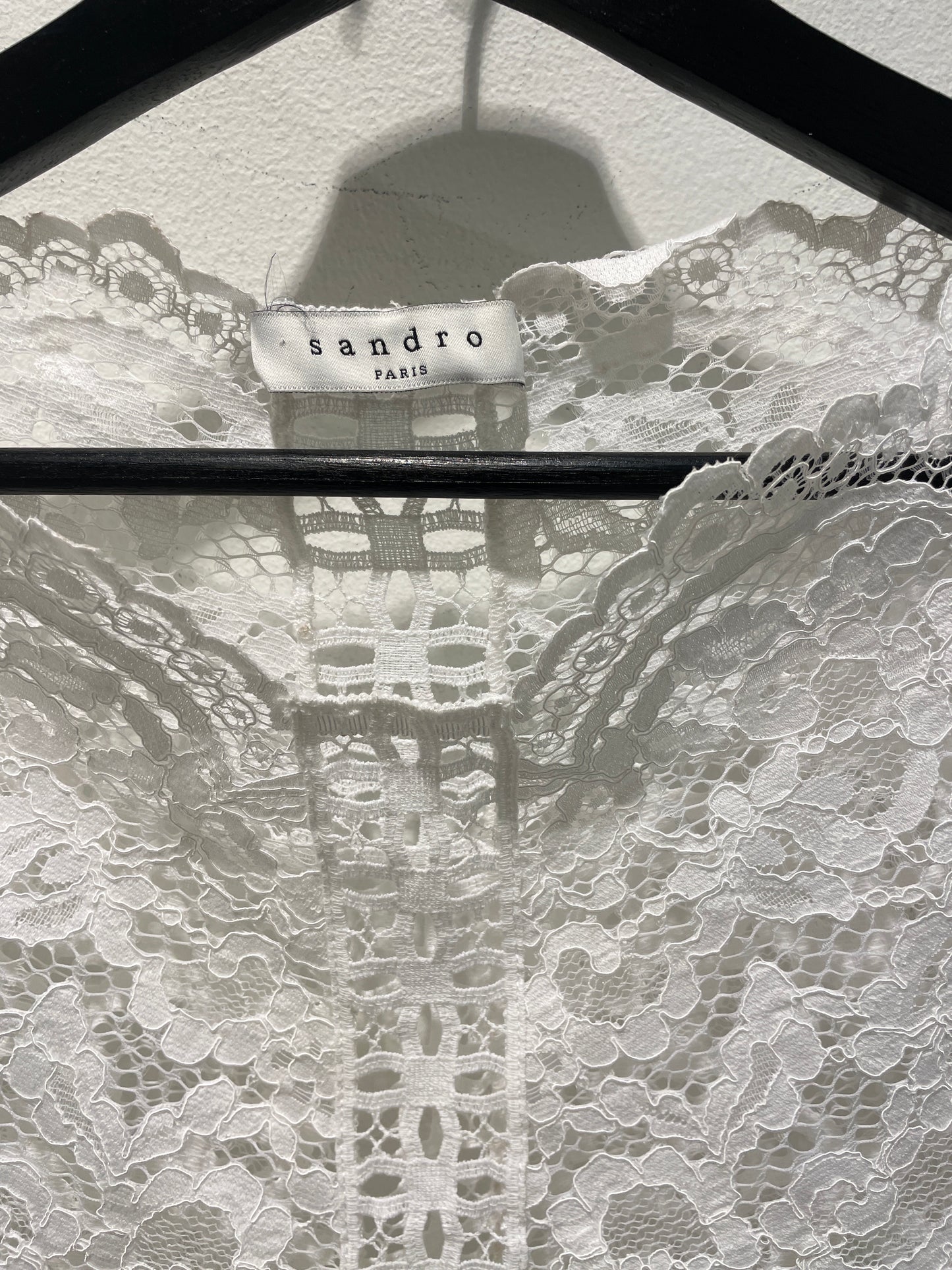 Sandro - white lace shirt / top - S/M
