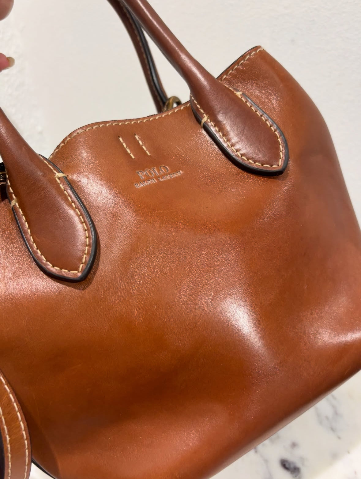 Polo Ralph Lauren Bucket Bag - Cognac Leather