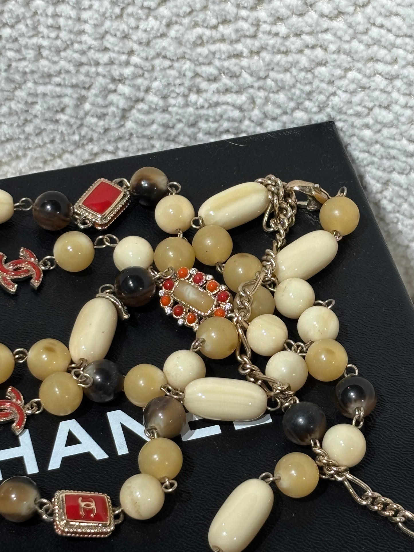 Chanel Camellia Necklace – Multicolour with Crystal Details