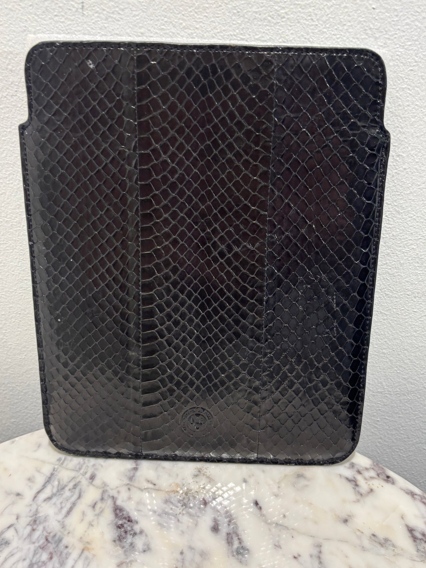 Malene Birger - Ipad cover - Faux black Python -  w. logo - Medinas Wardrobe