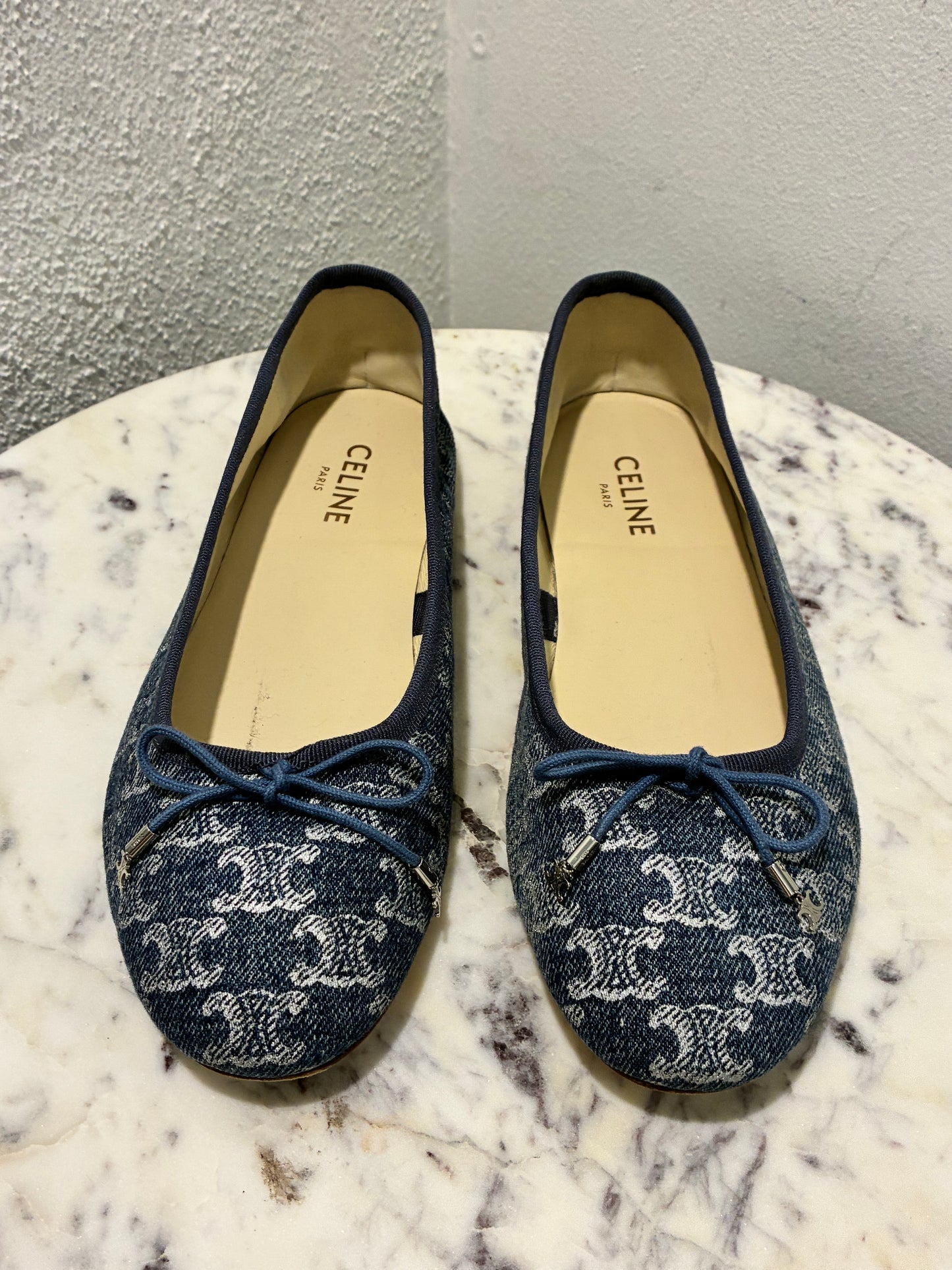 Celine Logo Ballerinas  – Denim - Size 39
