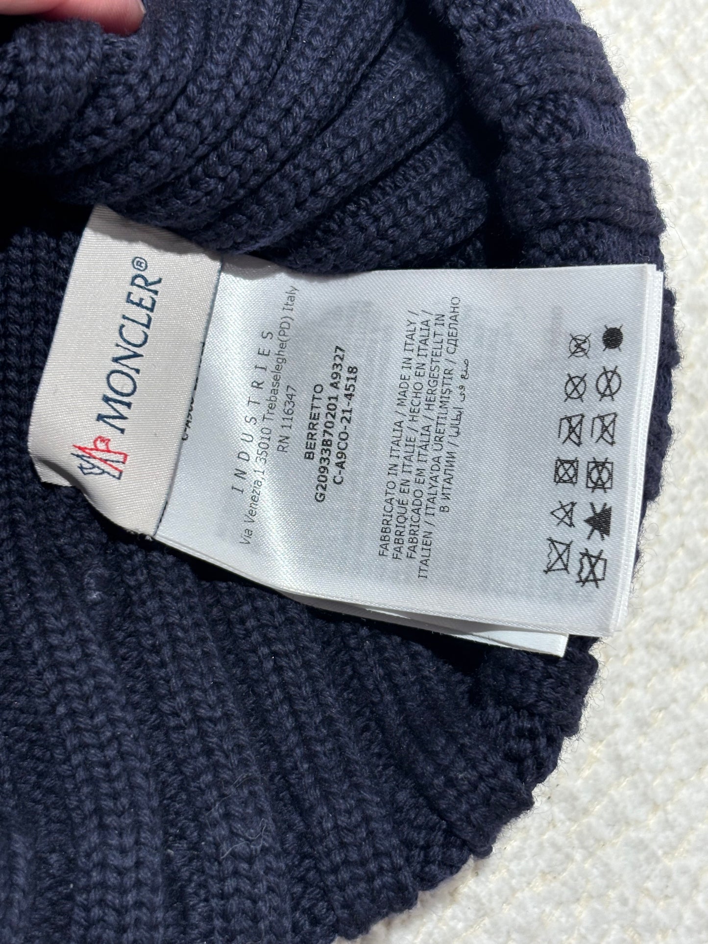 Moncler Beanie - Pom-Pom - Navy