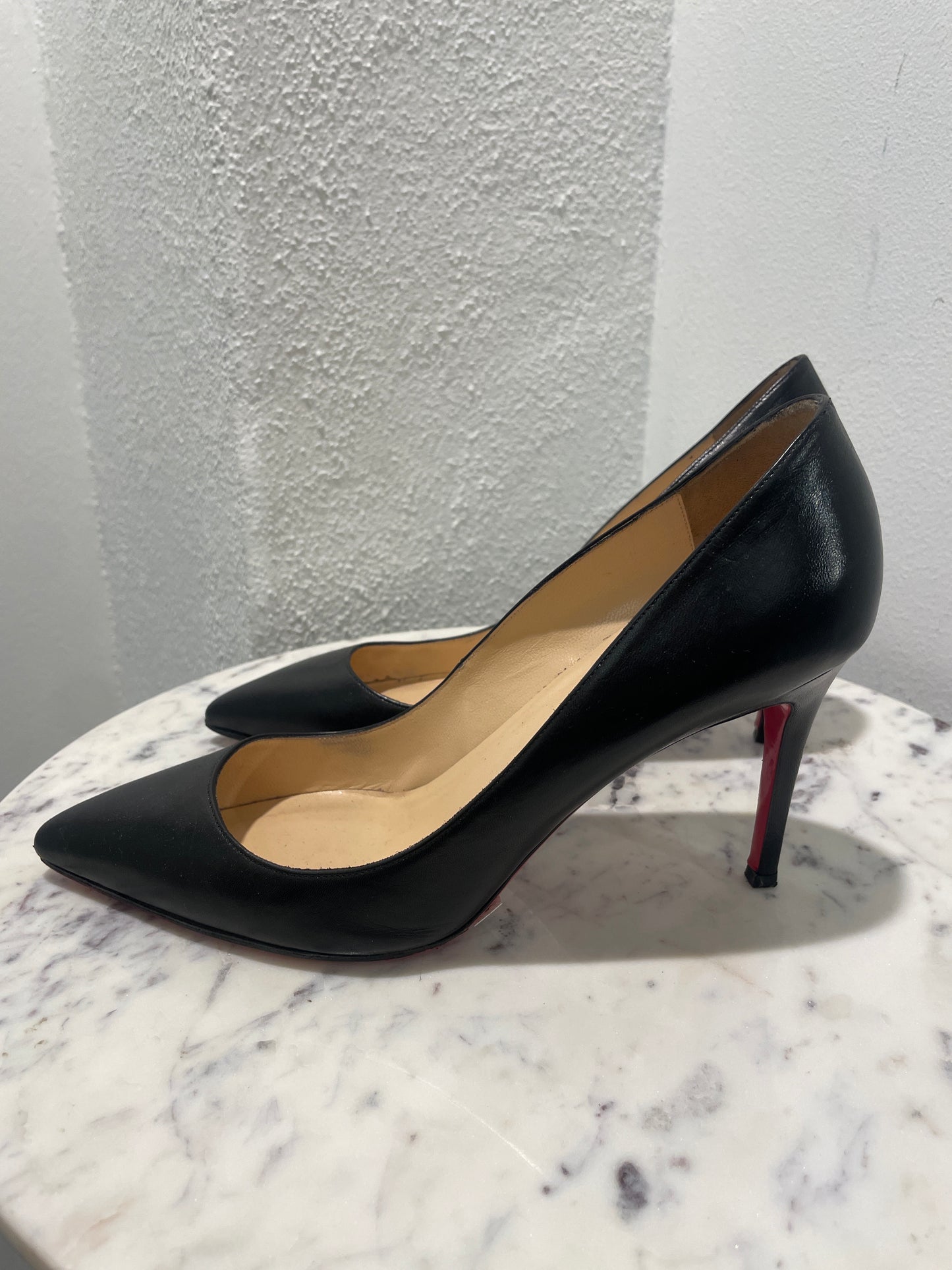 Christian Louboutin Pigalle 85 Black Leather Pumps  – 41