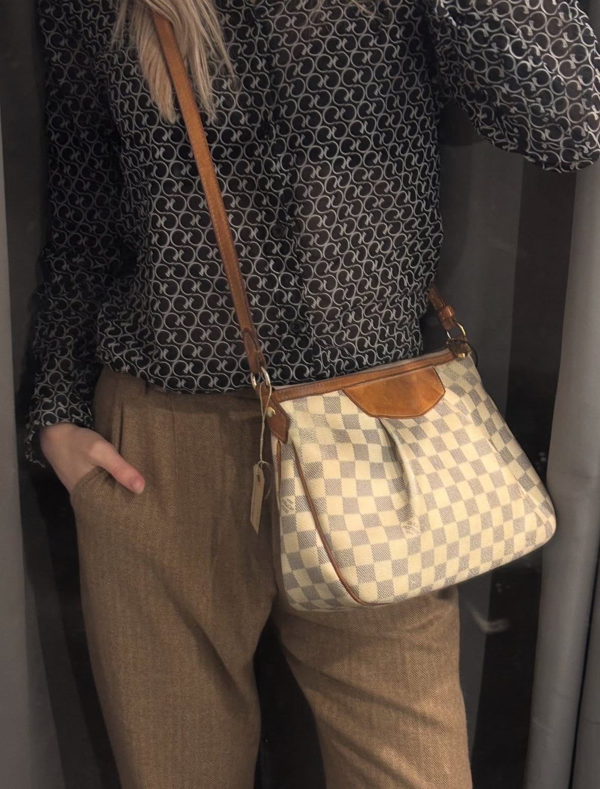 Louis Vuitton Siracusa PM Bag – Damier Azur Canvas & Leather Details
