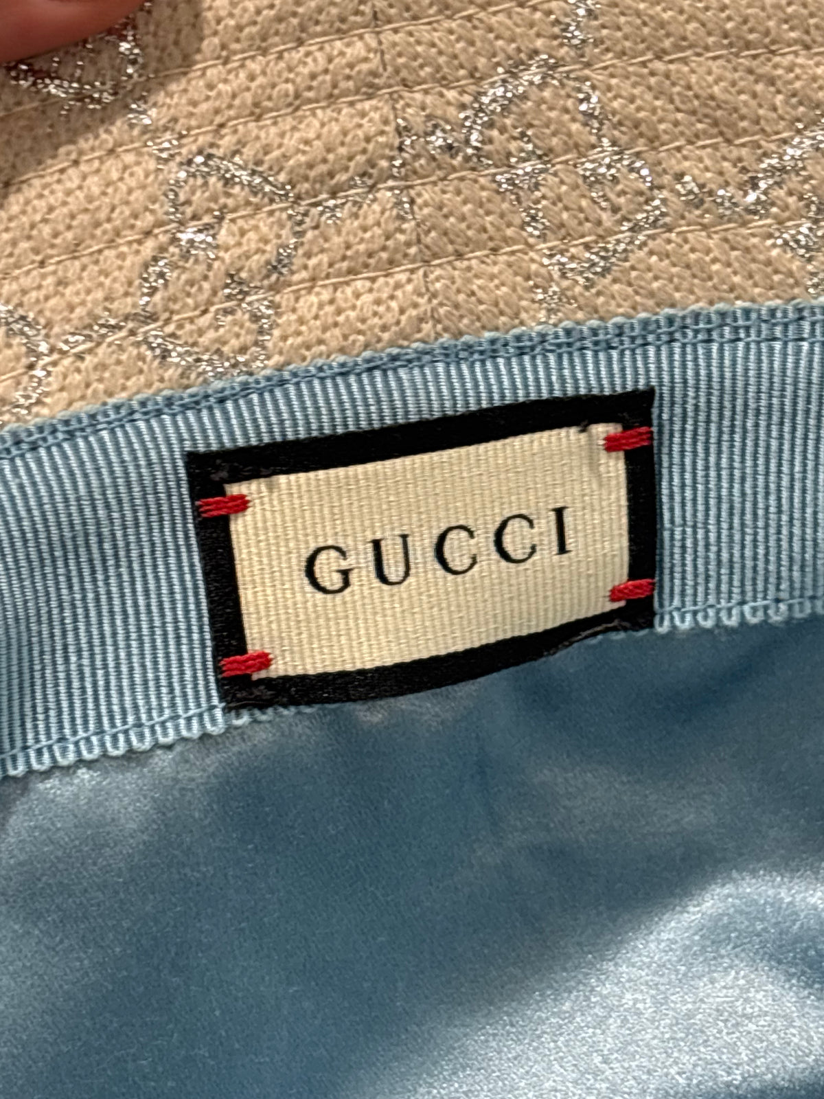 Gucci Bucket Hat - White/Cream w. Silver - M