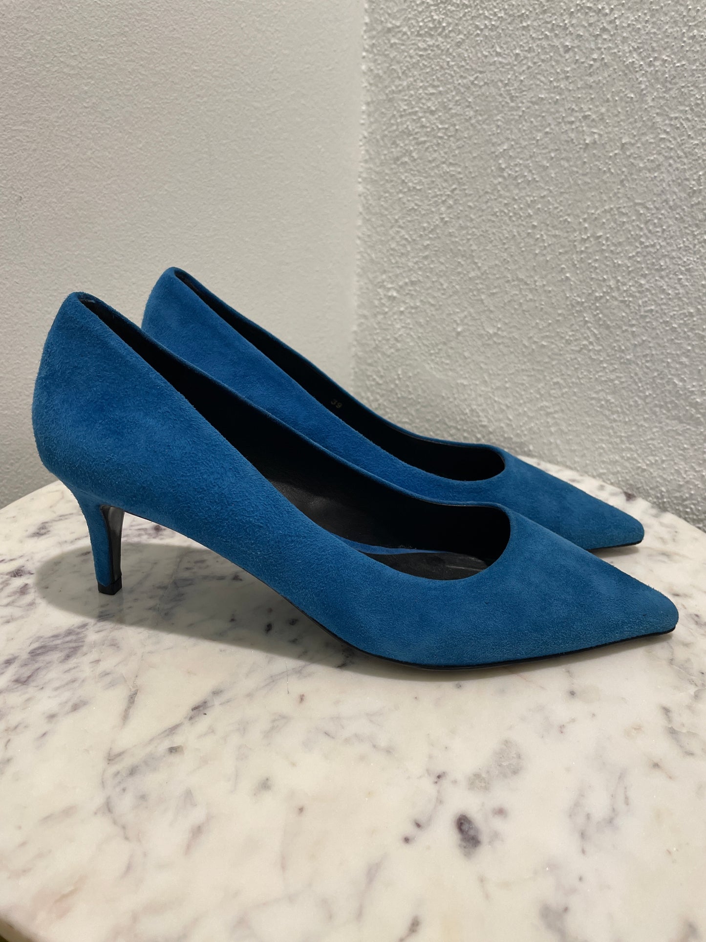 Malene Birger - Laximini Cornflower blue Suede Pointed-Toe Pumps – 39