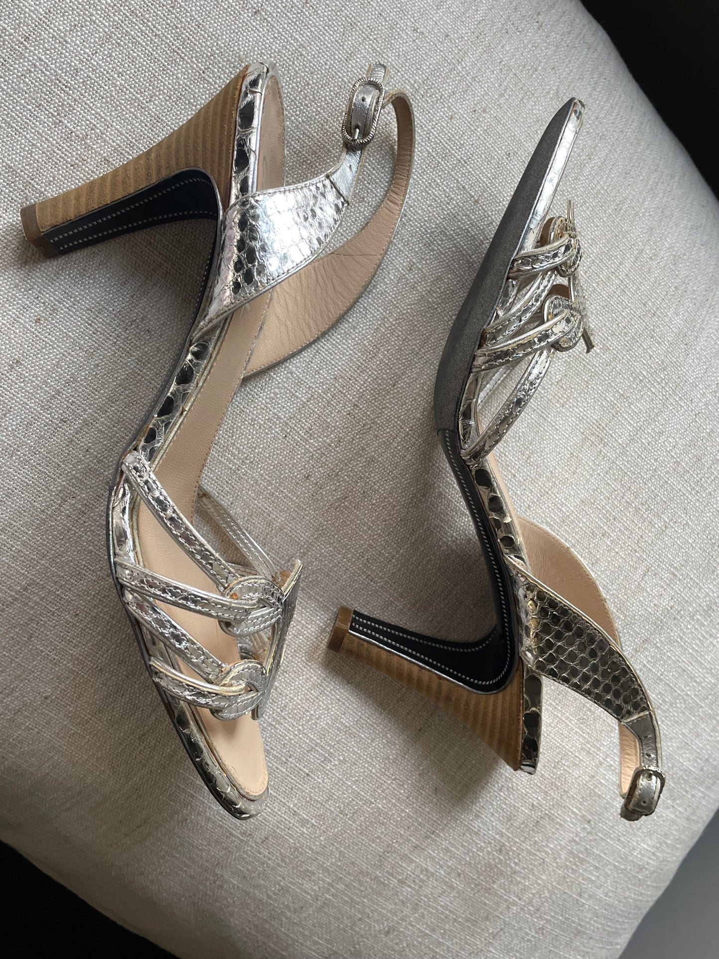 Chanel - heels - Ægte Python - Silver - 38