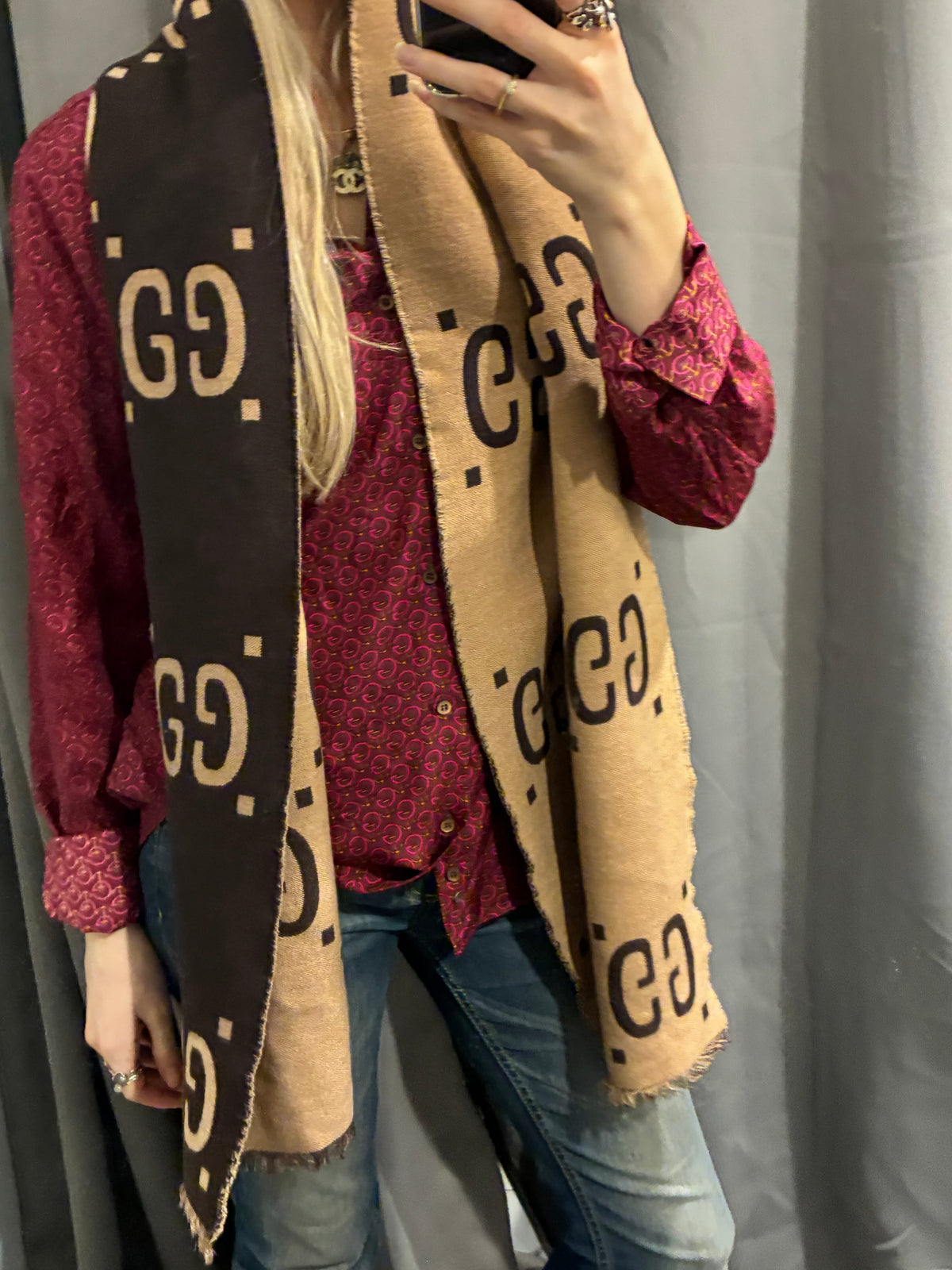Gucci GG Scarf - Brown & Beige