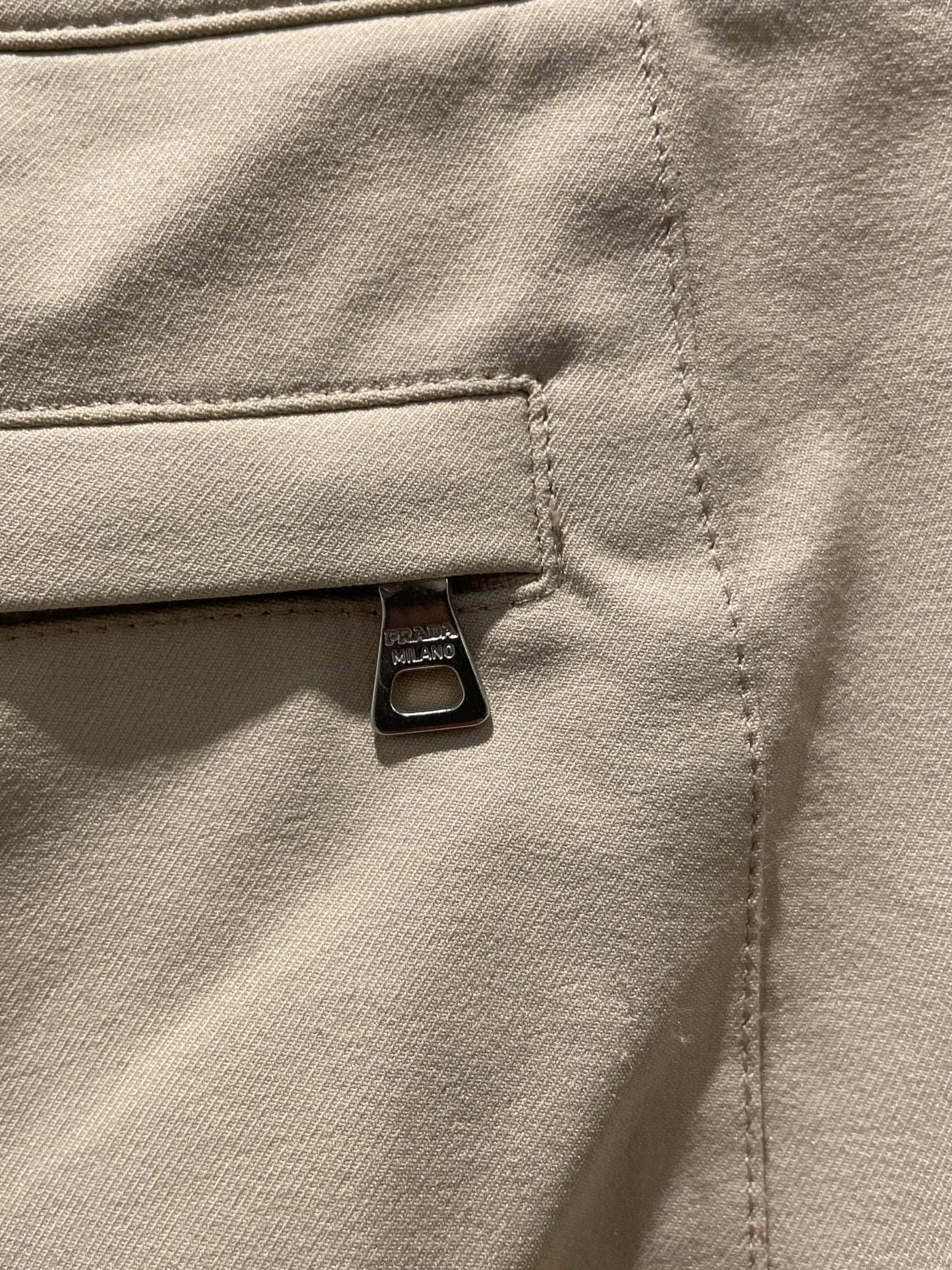 Prada Linea Rossa — Sand Technical Stretch Trousers with Adjustable Zip Hem - Size IT 38